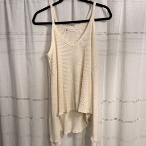 Women's Cream off the shoulder long sleeve knit Top